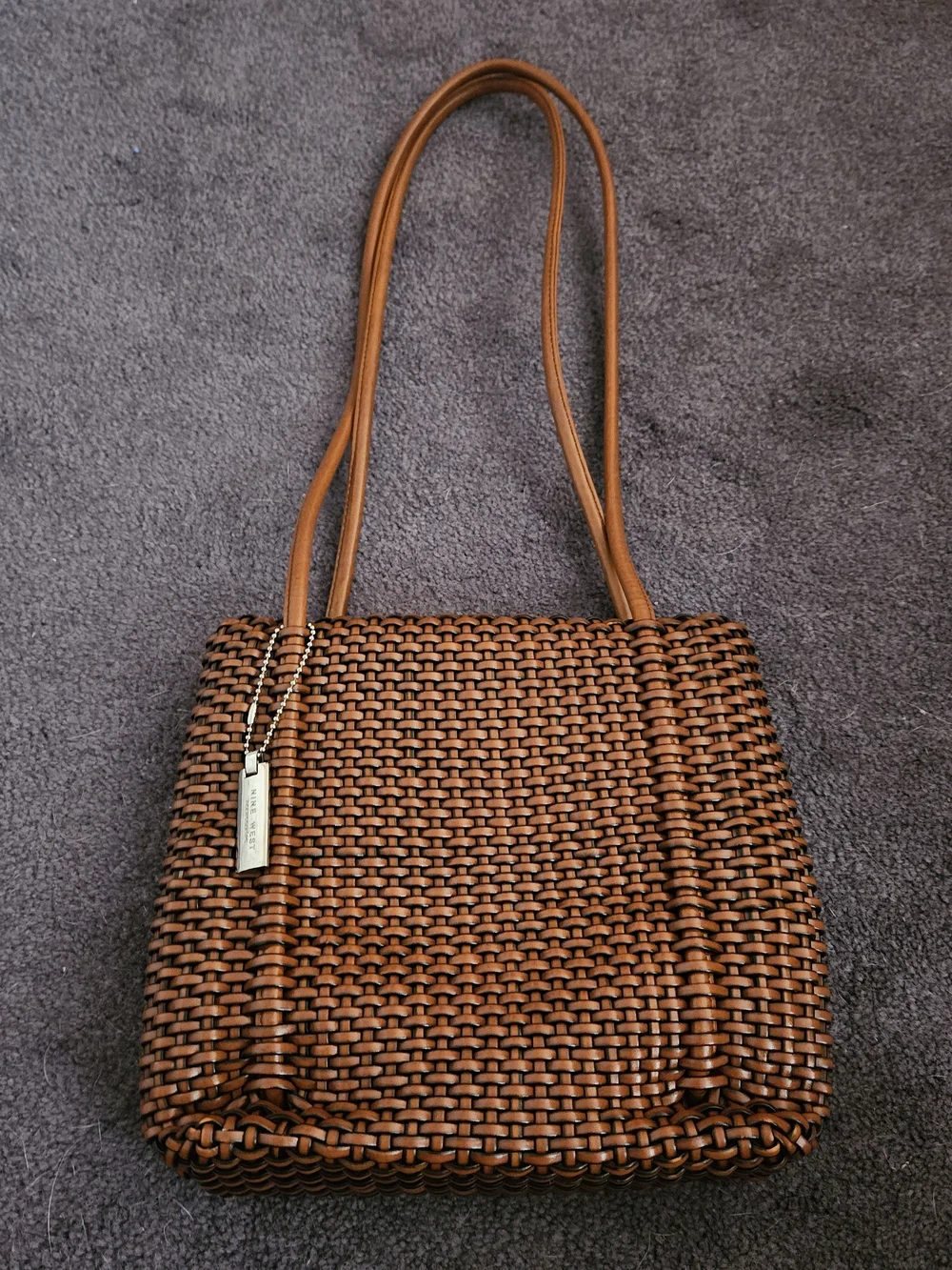 Woven Brown Nine West Shoulder Bag - Stylish Everyday Tote
